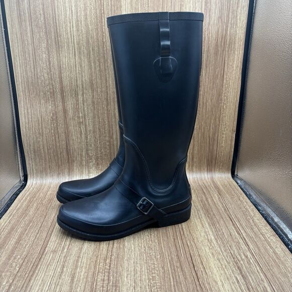 L.L. Bean Wellie Womens Tall Waterproof Rain / Riding Boots Black Women’s Sz 10M - Picture 4 of 12